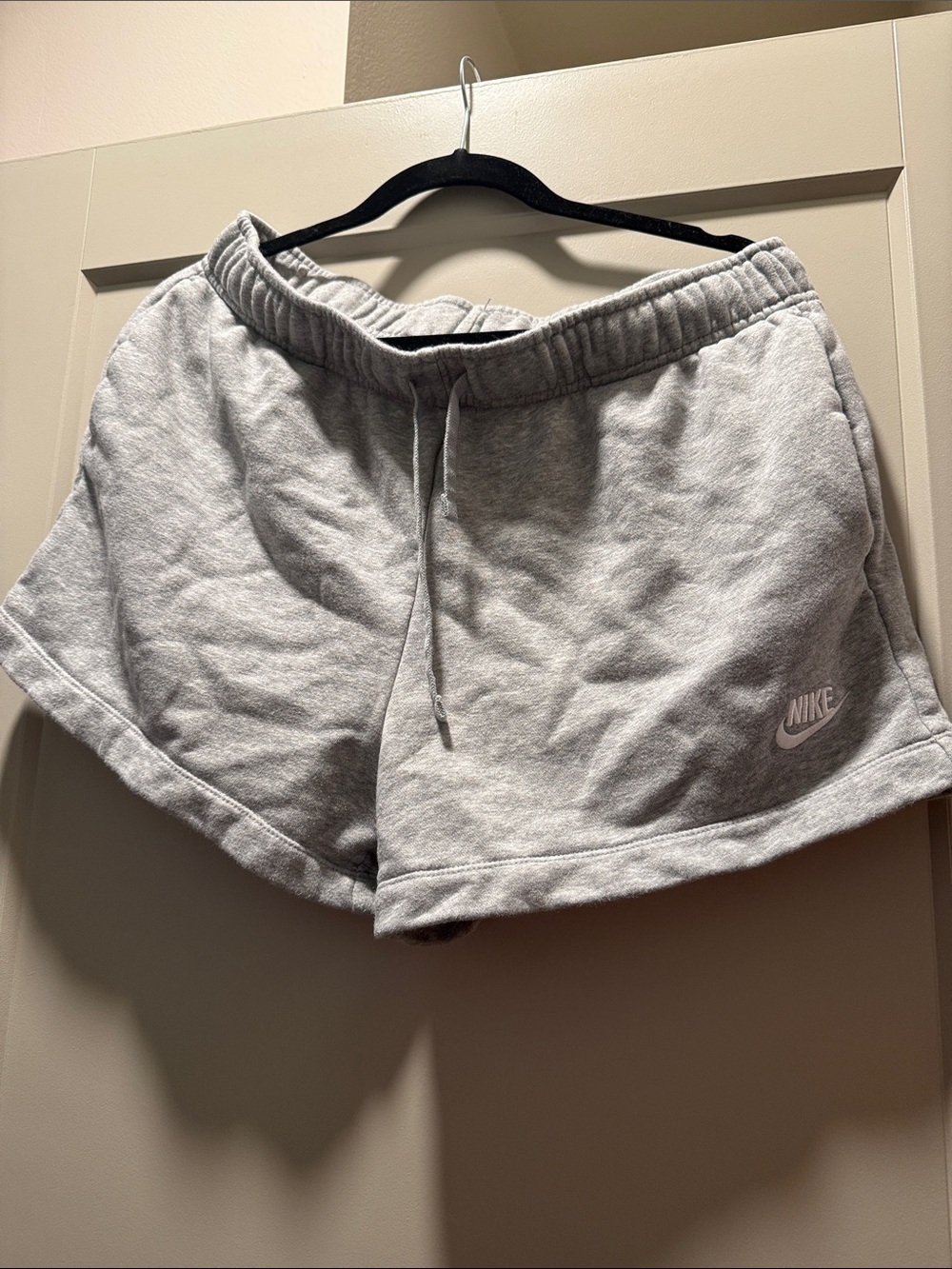 Nike Women's Light Gray Athletic Fleece Shorts